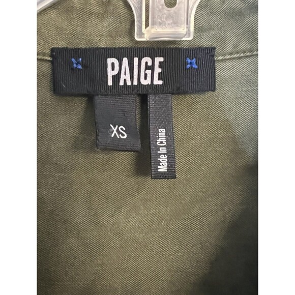 Paige Button Down Tencel Blouse Army Green Size Extra Small XS - Picture 5 of 8